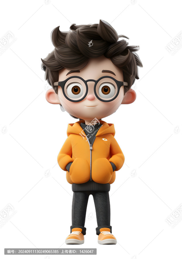[免摳素材]一個可愛的卡通男孩