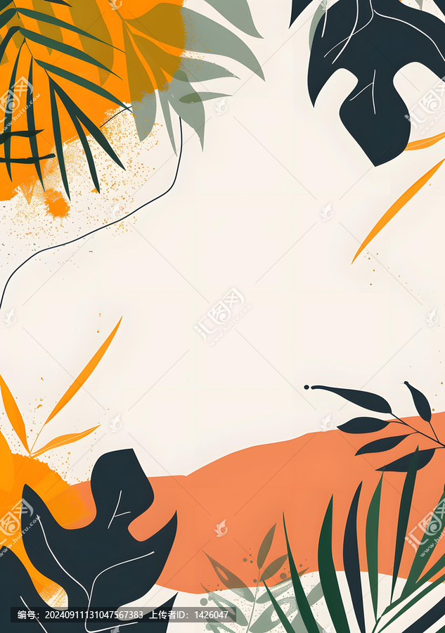 熱帶植物抽象背景