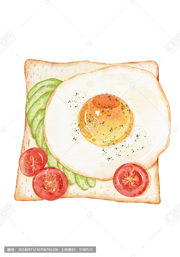 雞蛋吐司插圖