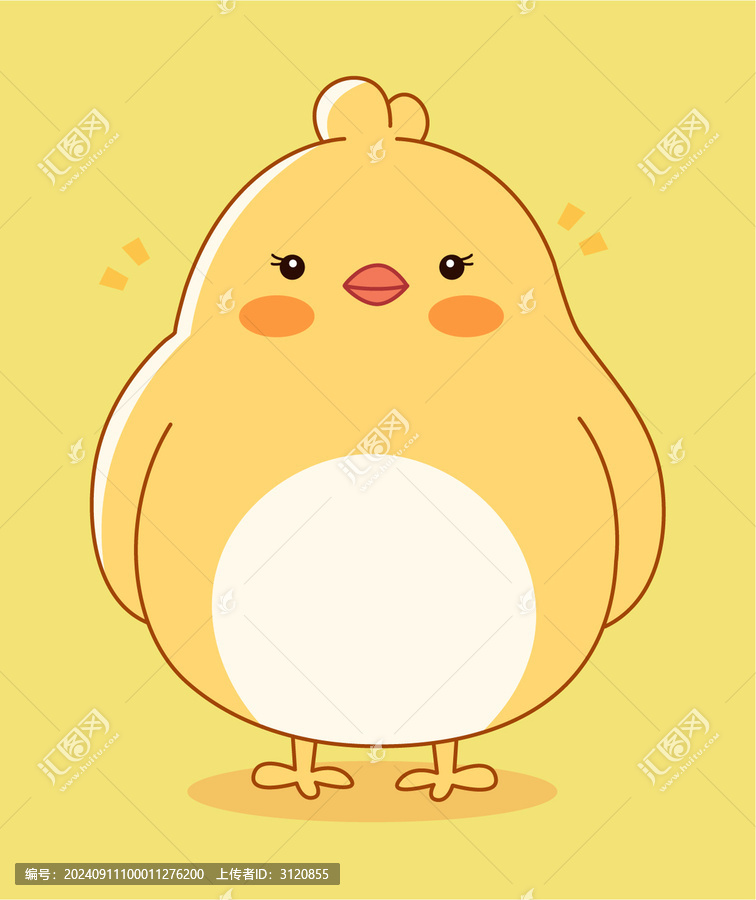 一只可愛(ài)呆萌的小雞雞年插畫(huà)