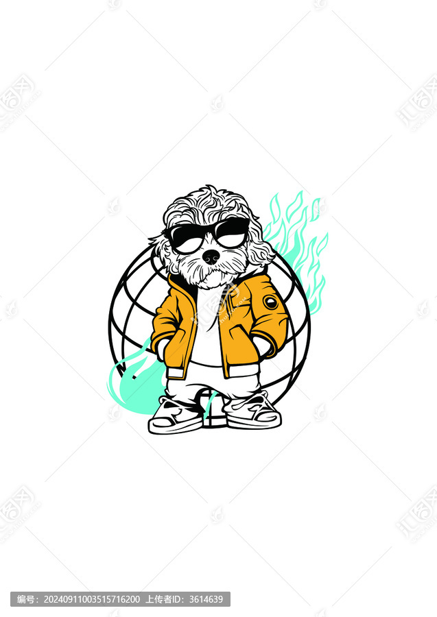 酷酷的卡通狗狗