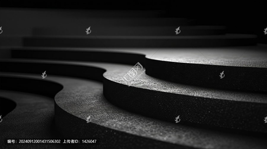 抽象黑白階梯平臺(tái)
