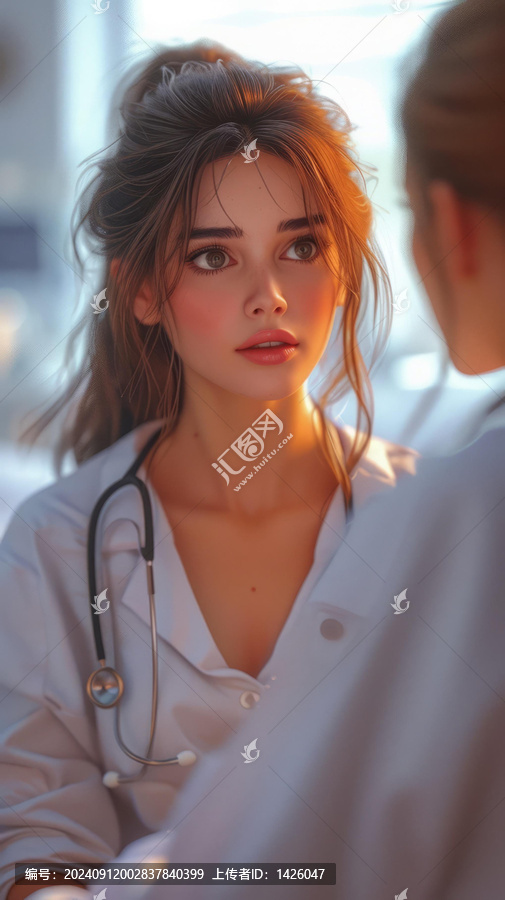 一位戴著聽診器的女醫(yī)生的插圖