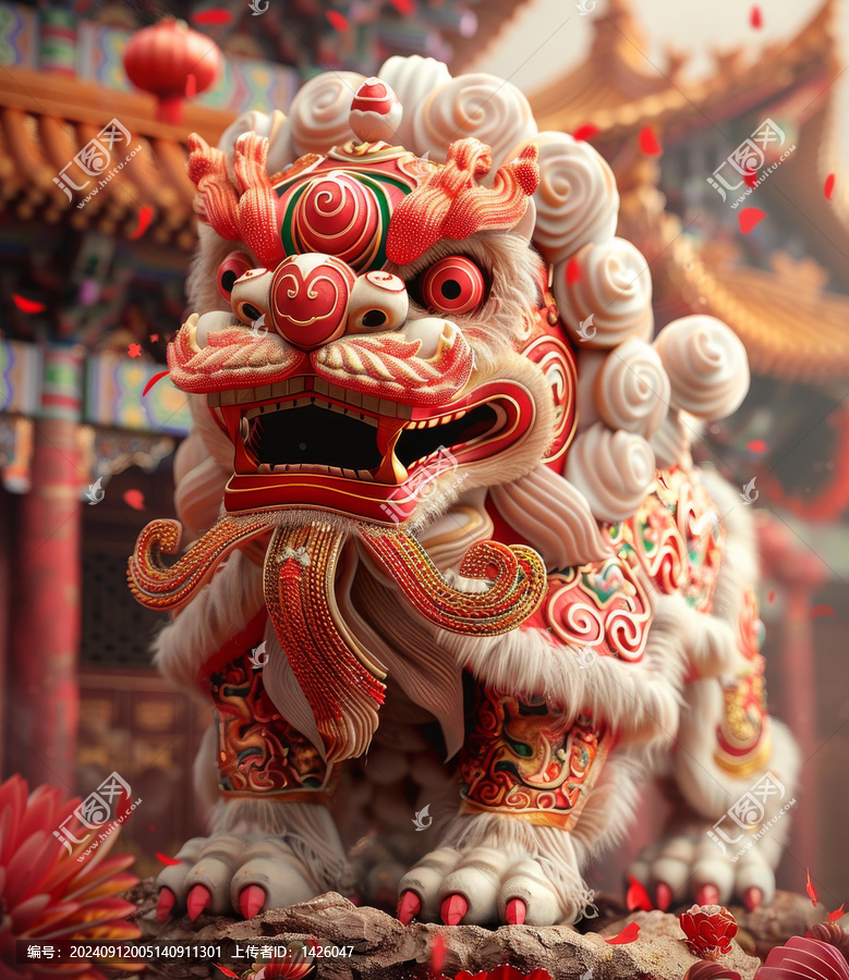 舞獅的AI圖片