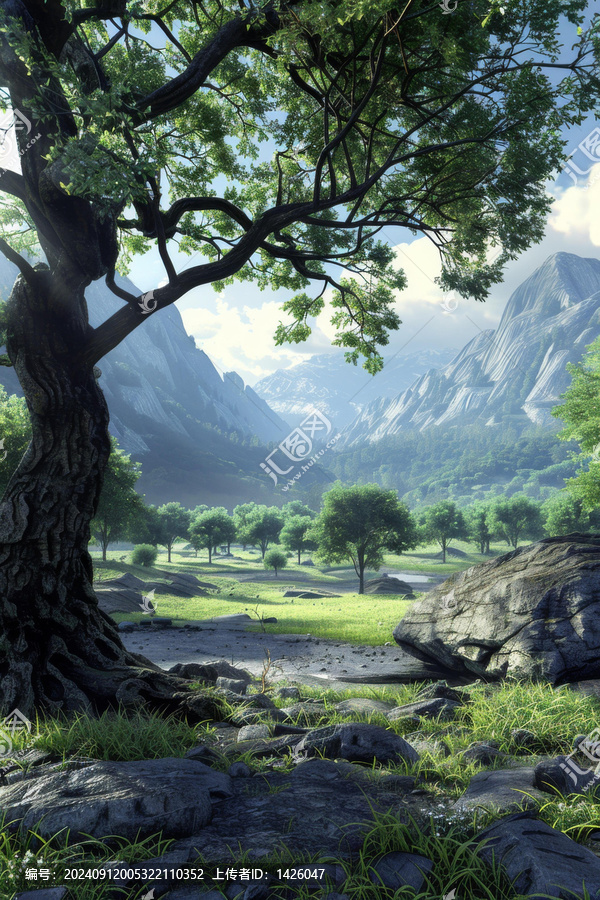 奇幻風景：壯麗群山與繁茂森林