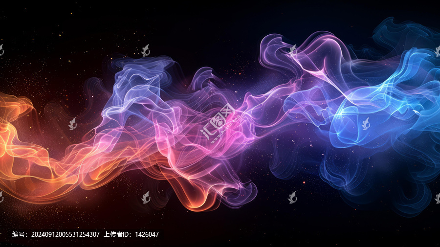 七彩星云在太空中流動