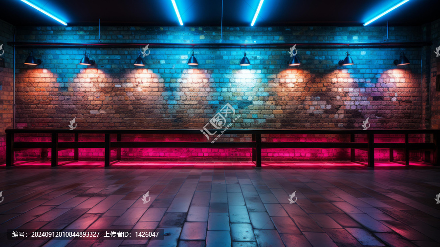 空曠夜總會霓虹燈