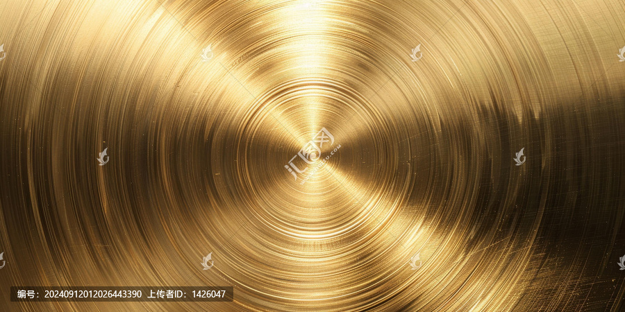 金色金屬拉絲圓形紋理