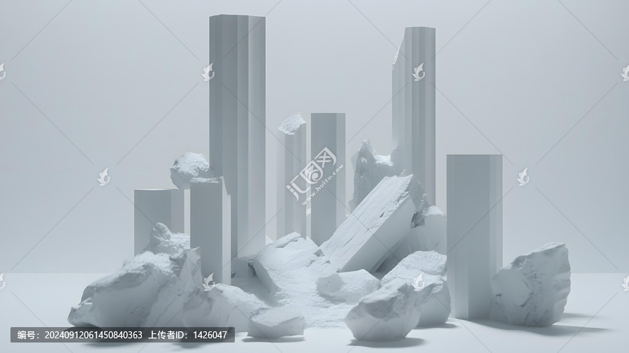 白色幾何形狀抽象極簡主義構(gòu)圖