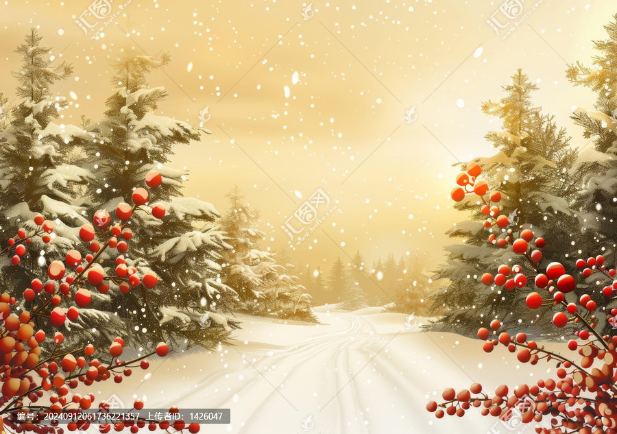 冬日雪景的AI圖片