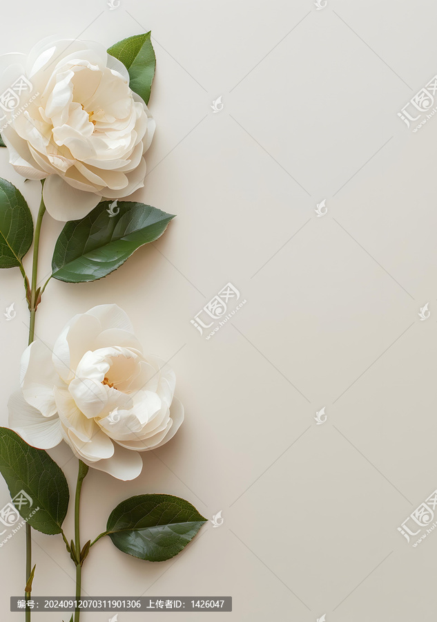 白色玫瑰花卉背景