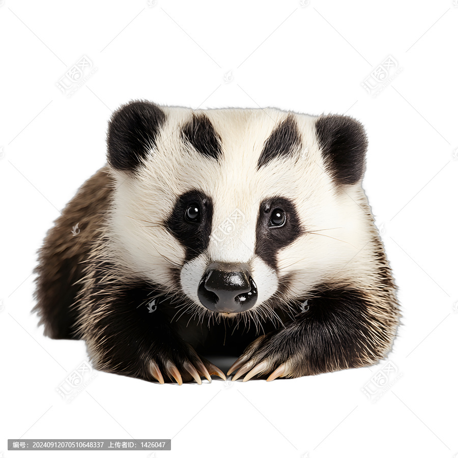 [免摳素材]可愛(ài)的小獾寶寶正面肖像照
