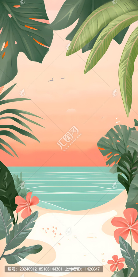 熱帶海灘日落