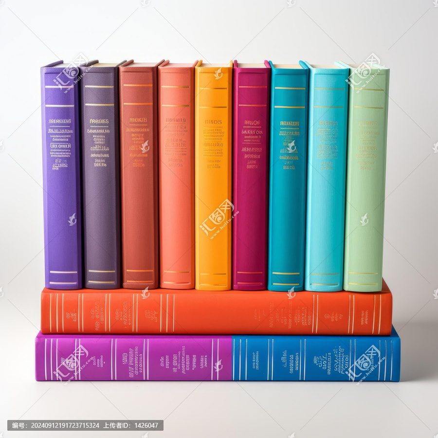 五彩繽紛的書堆