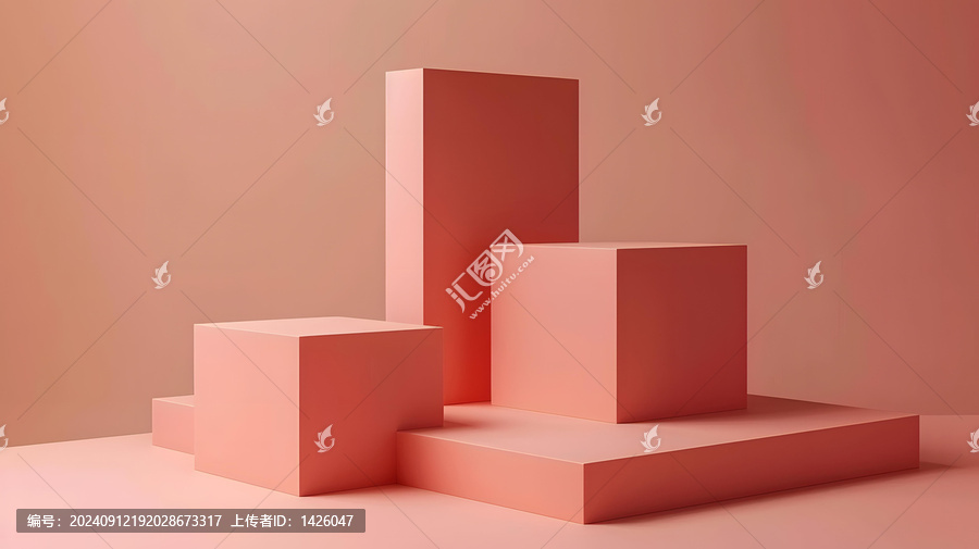 粉紅色幾何形狀產品展示臺