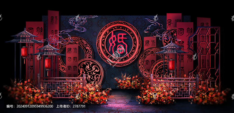 漢式婚禮合影區(qū)效果圖