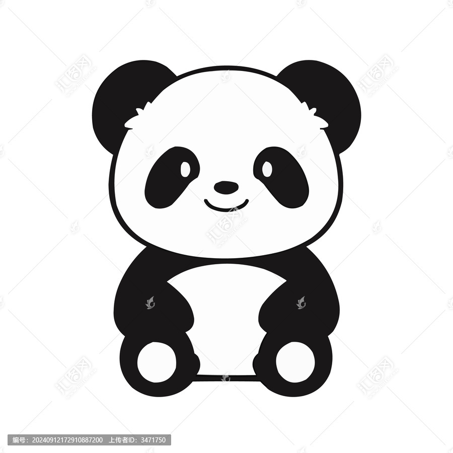 可愛熊貓矢量素材