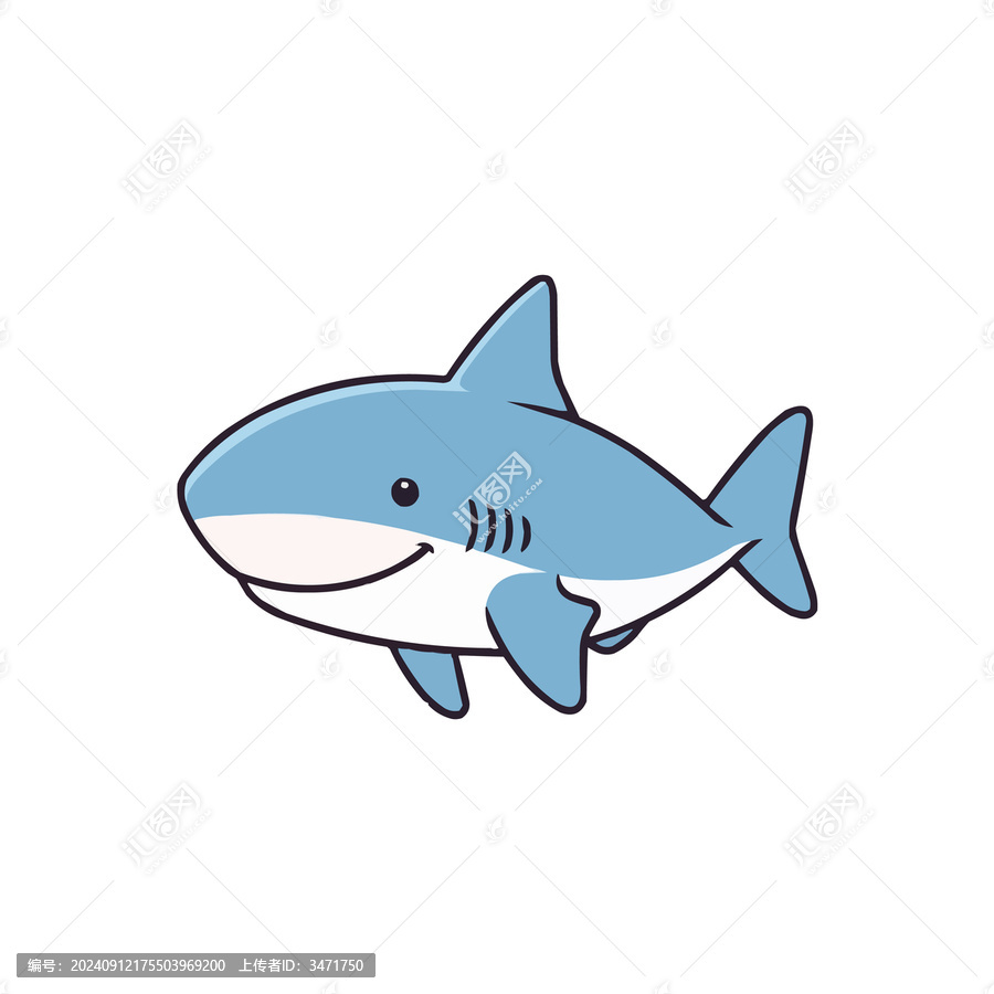 可愛鯊魚矢量素材