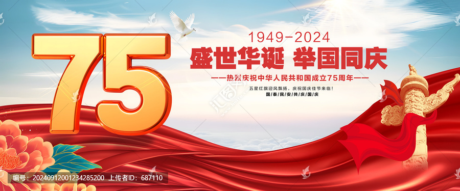 國慶75周年背景