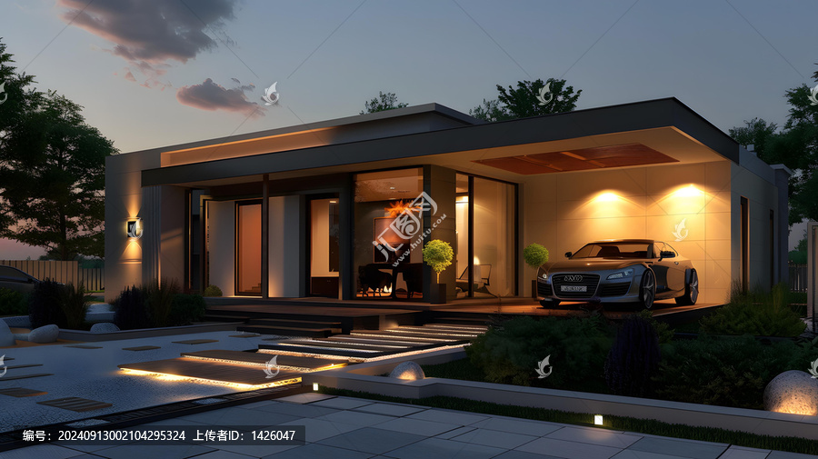 現(xiàn)代風(fēng)格別墅夜景設(shè)計(jì)