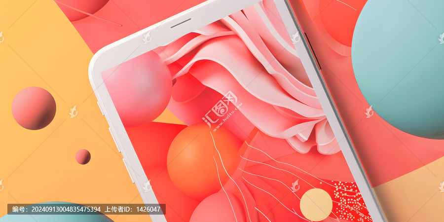 抽象3D形狀手機屏幕背景