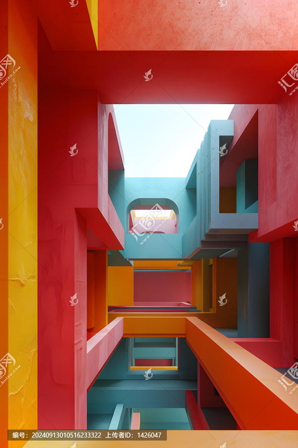 抽象彩色建筑結(jié)構(gòu)