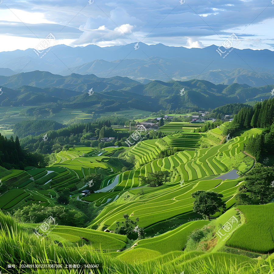 層層疊疊的梯田風(fēng)光