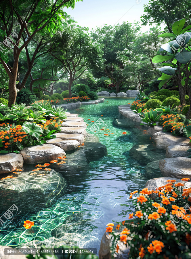 靜謐園林水景