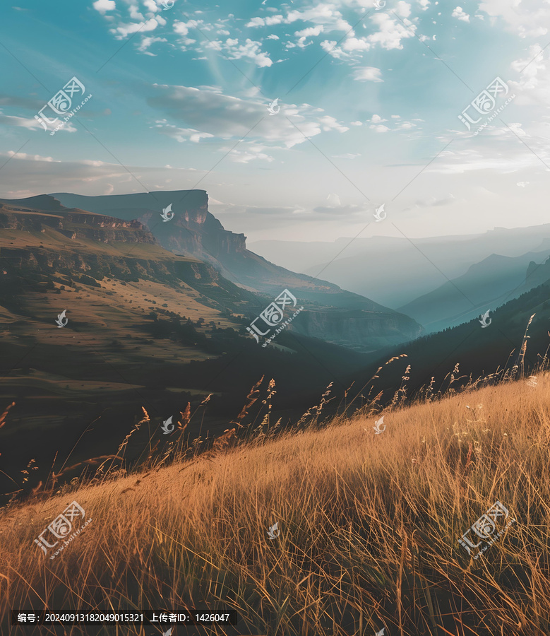 山巒草地風景