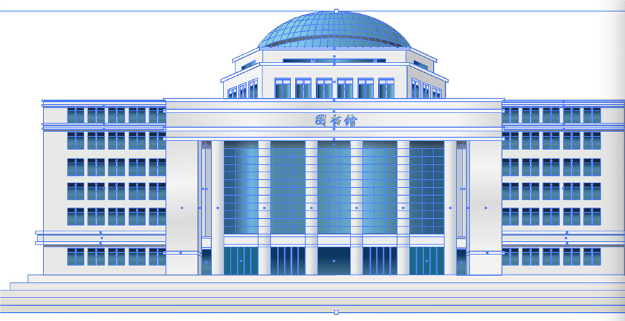 浙江工業(yè)圖書(shū)館矢量可編輯拆分