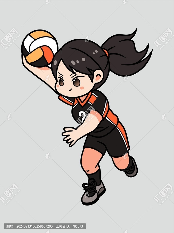 打排球的女孩