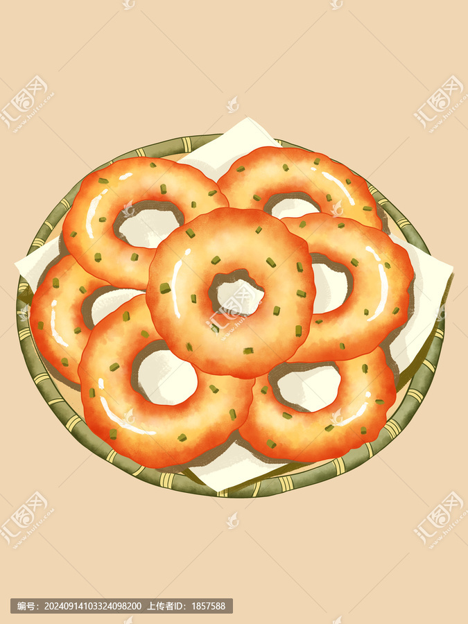 長沙美食插畫蔥油粑粑