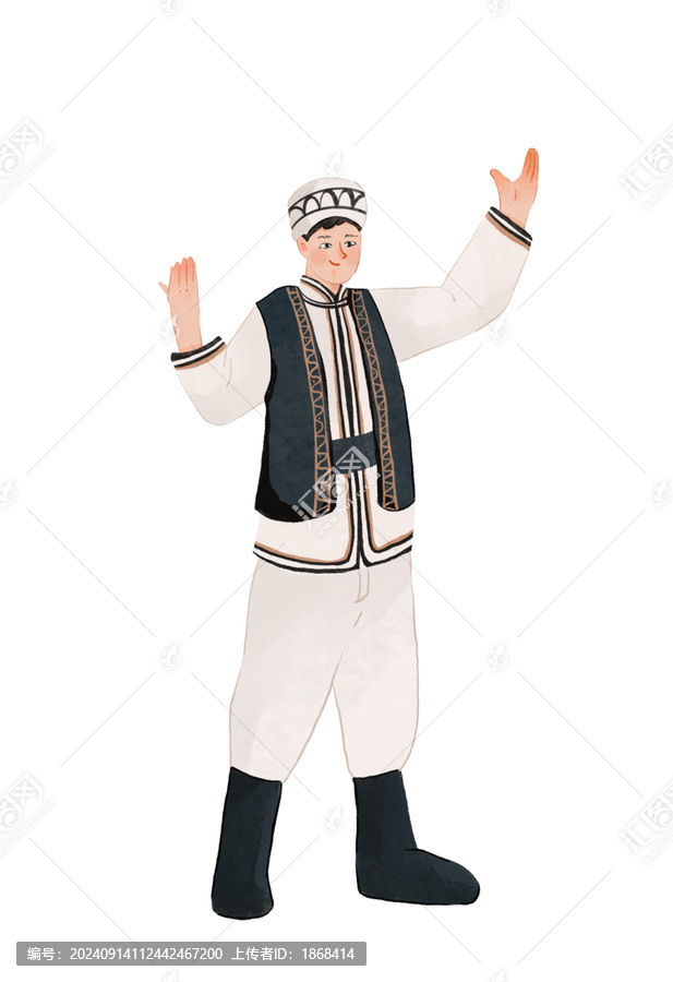 東鄉(xiāng)族人物少數(shù)民族插畫