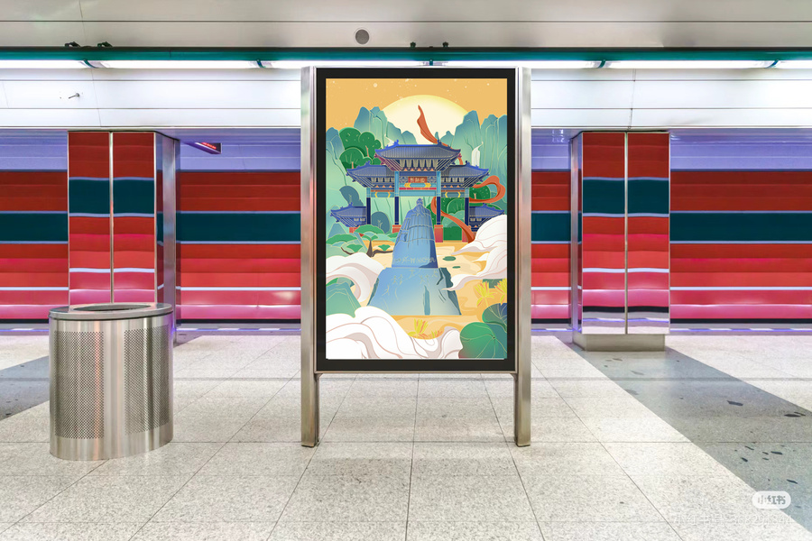 徐州地標建筑展板插畫