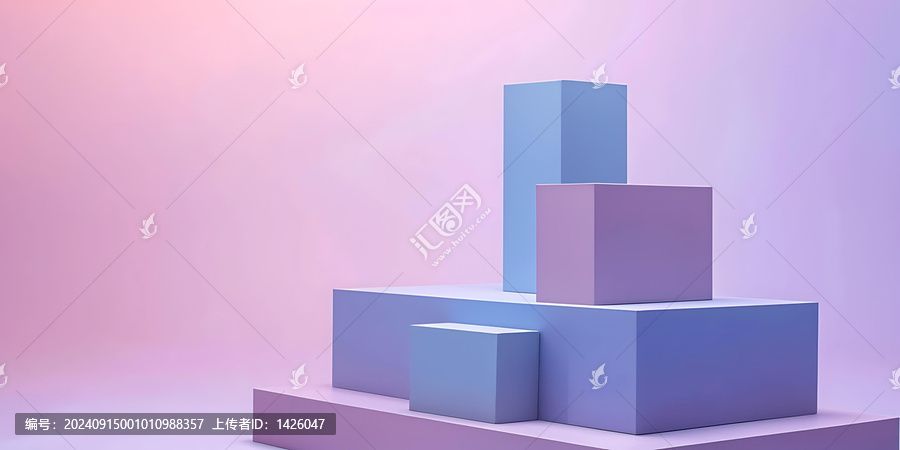 簡約紫色藍色產品展示背景