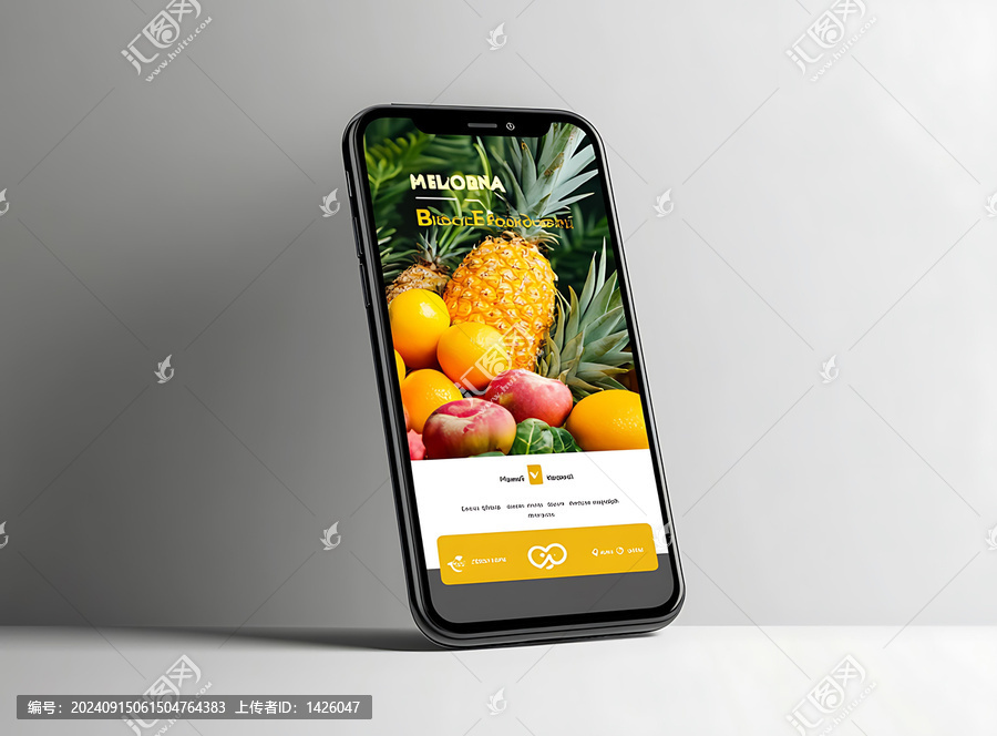 手機屏幕顯示水果配送應(yīng)用程序