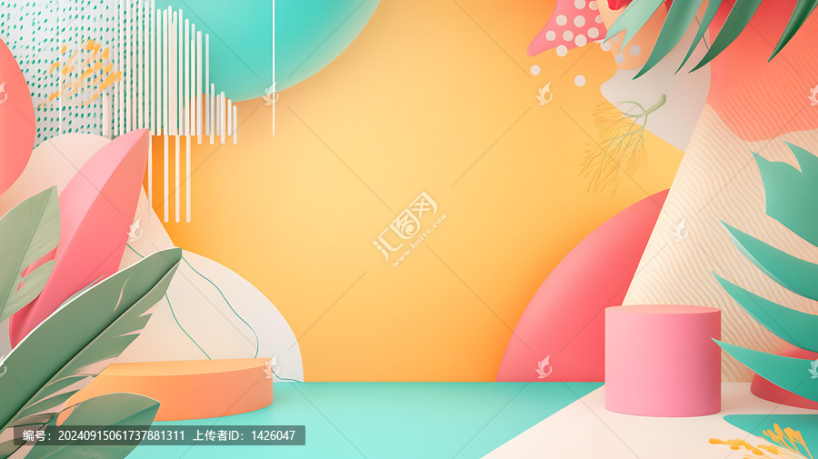 夏季熱帶風(fēng)情抽象背景