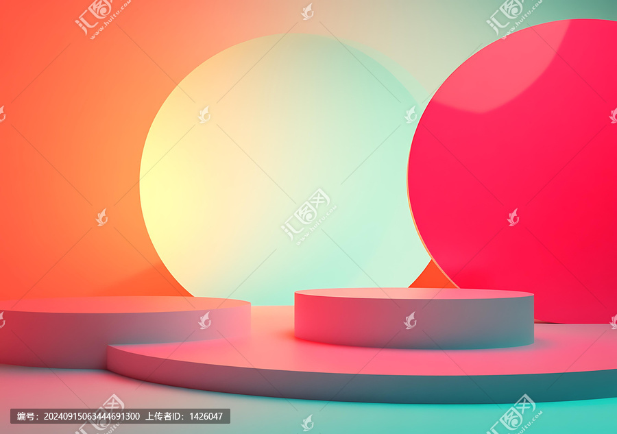 極簡抽象圓形平臺產(chǎn)品展示背景