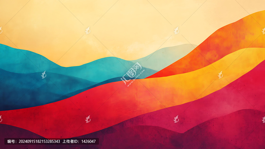 溫暖色調(diào)的抽象山脈景觀