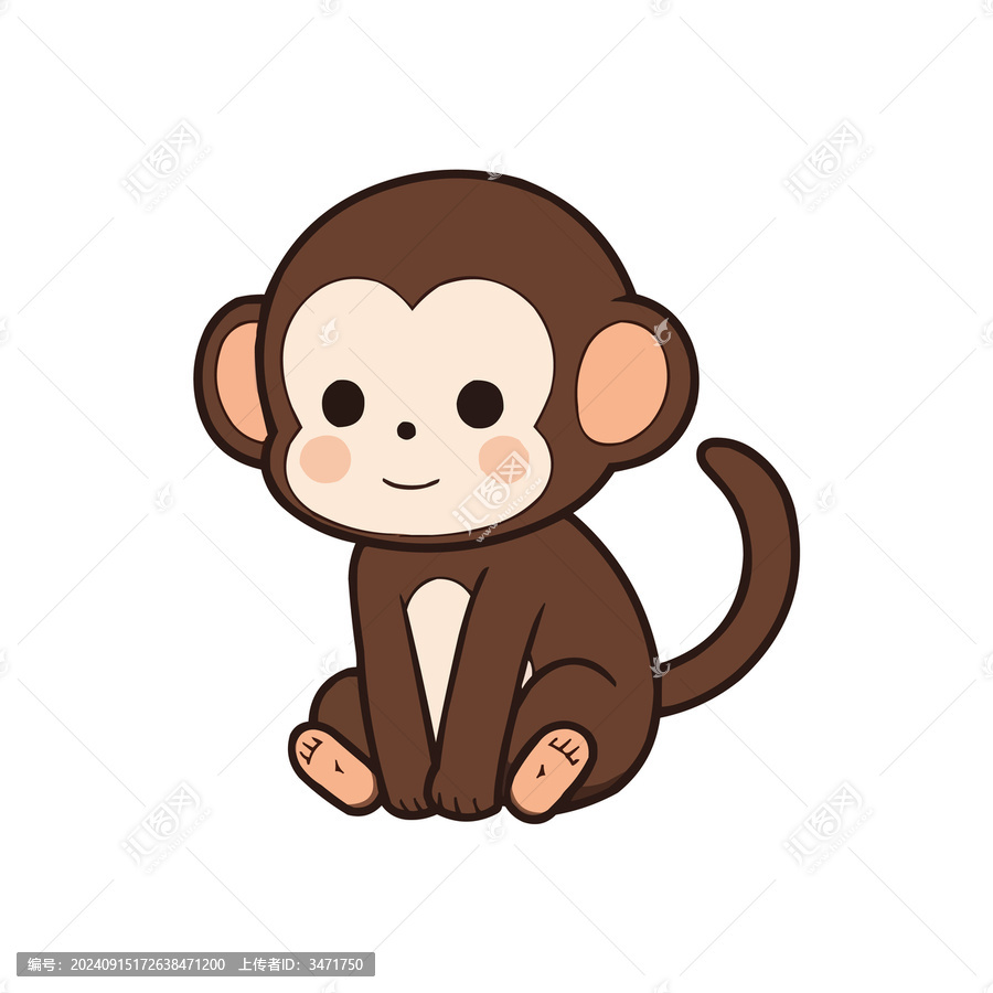 可愛(ài)卡通猴子矢量素材