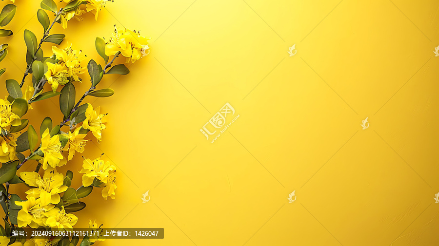 黃色背景上的黃色花朵