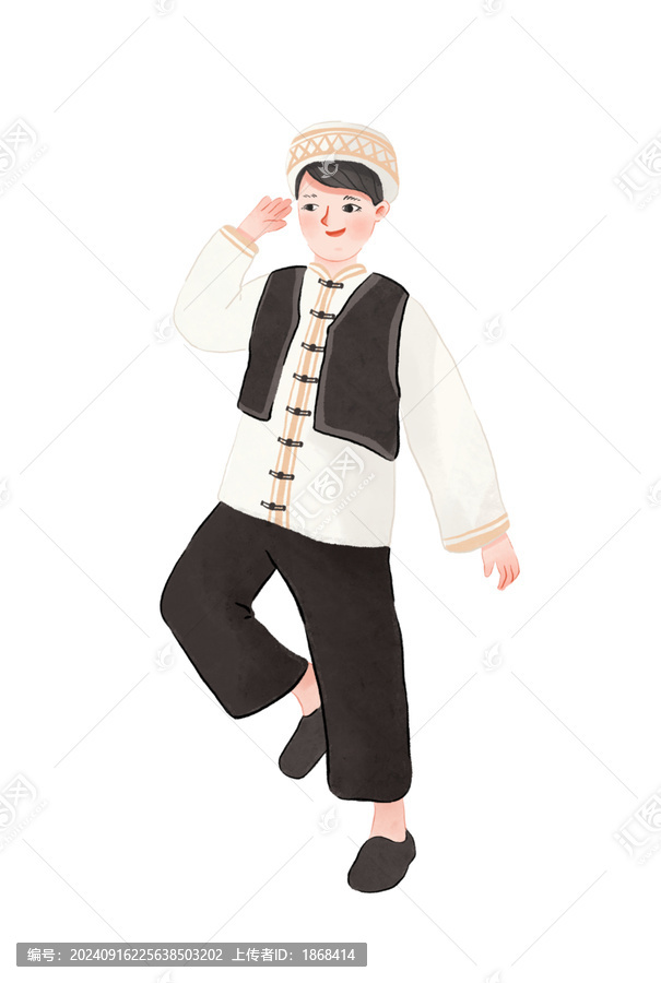 保安族人物少數(shù)民族插畫