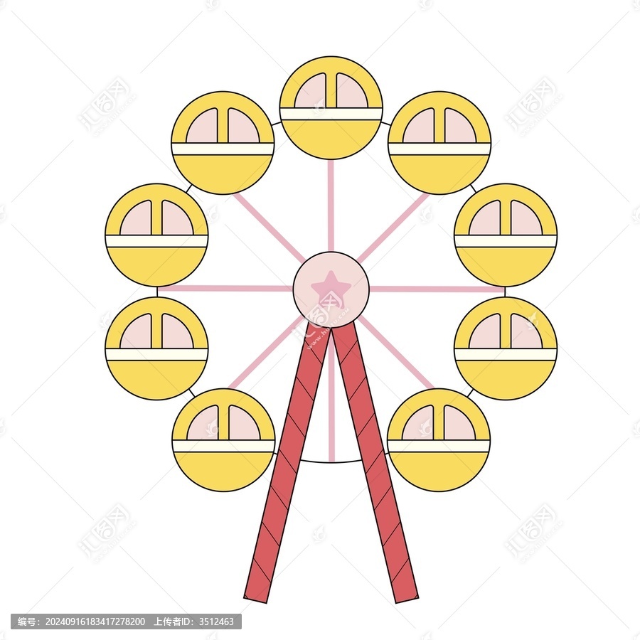 摩天輪卡通插畫