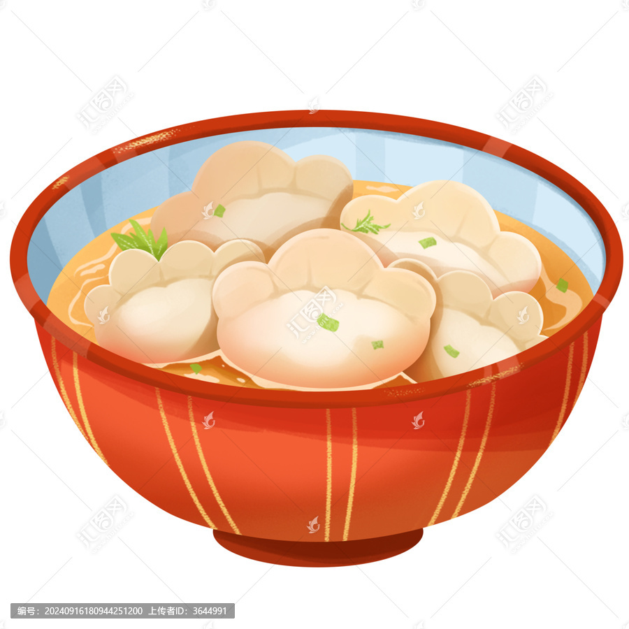 水餃?zhǔn)掷L插畫免摳素材