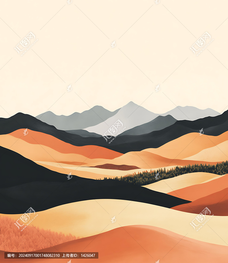 抽象山脈景觀
