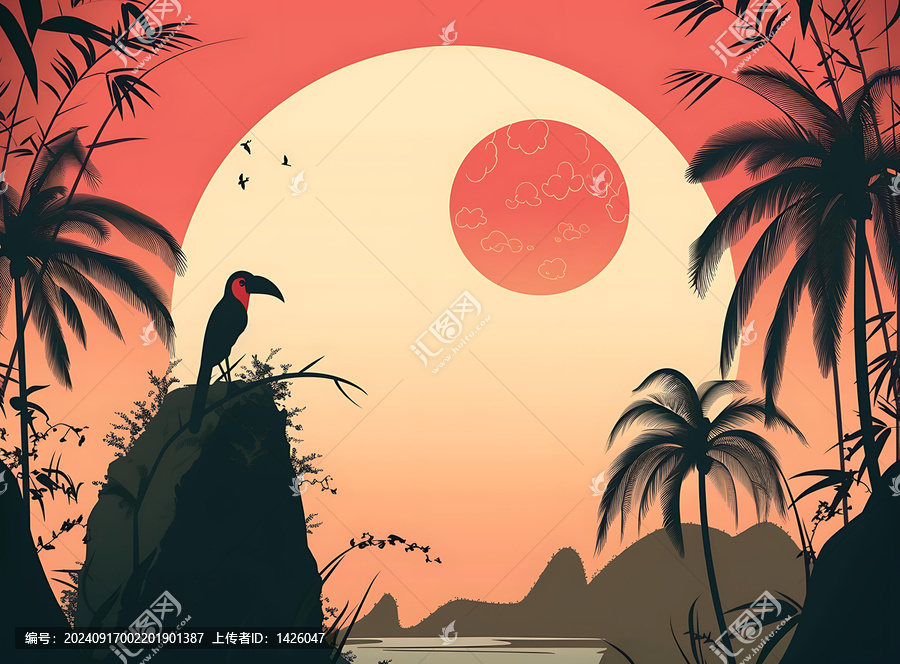 熱帶夕陽風(fēng)景Toucan