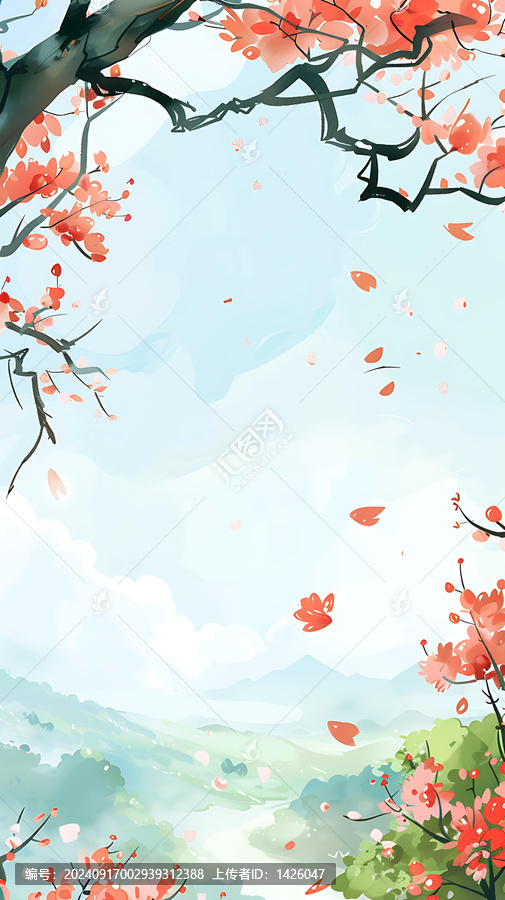 桃花盛開的春天風(fēng)景