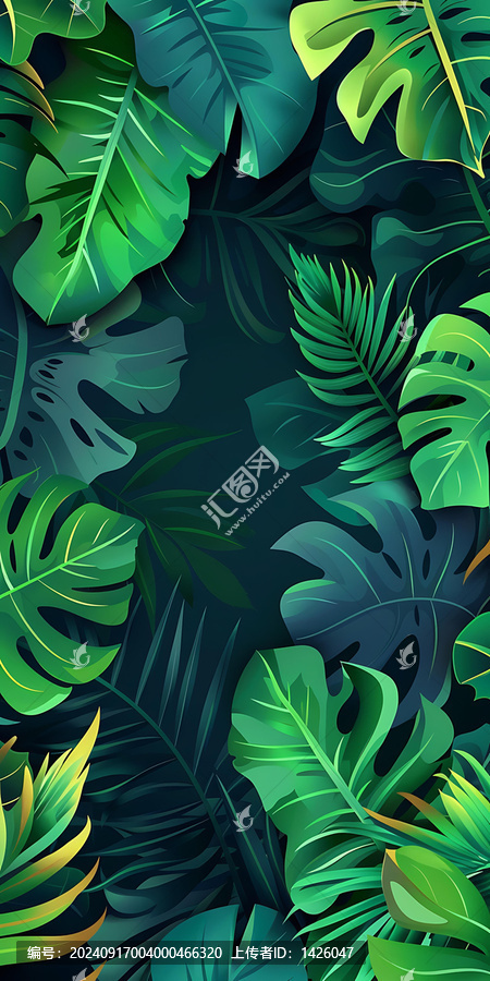熱帶綠色葉子背景