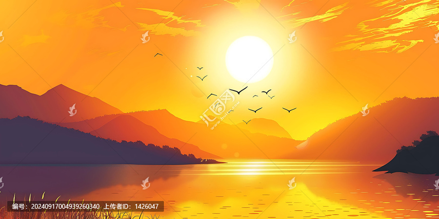 山間夕照