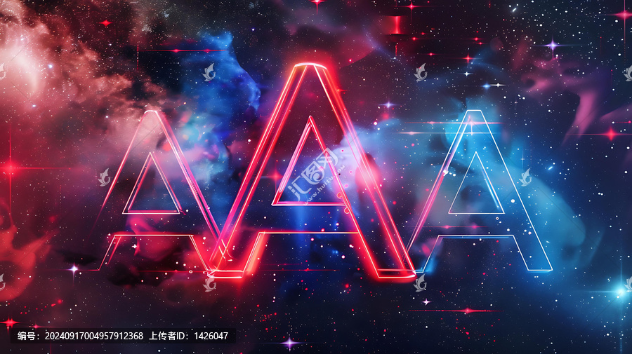 太空中的霓虹字母A